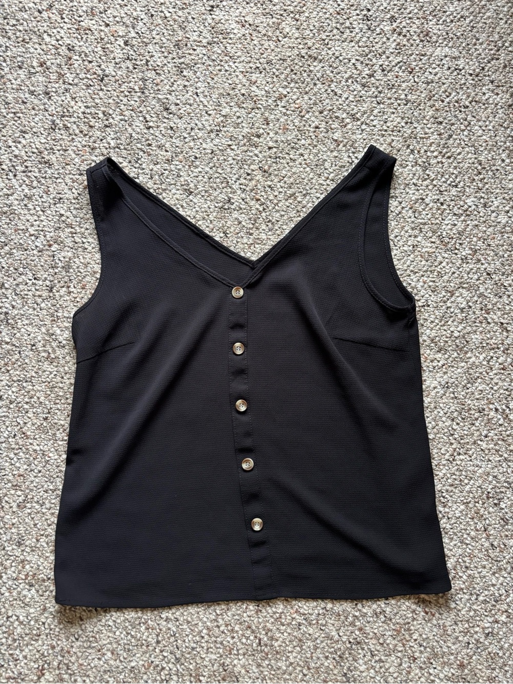 Vero Moda Black V-Neck Button-Front Camisole